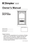 Dimplex Corner Standing Stove Owner`s manual
