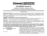 CrimeStopper CS-2002DC.IV Operating instructions