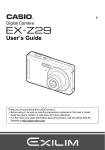 Casio EX Z29 - EXILIM ZOOM Digital Camera User`s guide