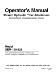 MTD OEM-190-825 Operator`s manual