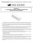MK Sound LCR-45 Installation manual