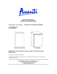 Avanti BCA4421WL Instruction manual