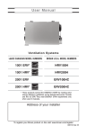 Broan 2001 ERV User manual