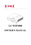 Eiki LC-WIP3000 Owner`s manual