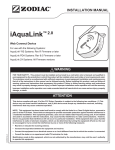 Zodiac iAquaLink Installation manual