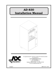 American Dryer Corp. Water Vending Machine AD-830 Installation manual