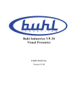 Buhl VP-30 User manual