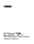Yamaha TX-7 Owner`s manual