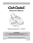 Cub Cadet GT1554 Operator`s manual