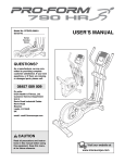 ProForm 790 E User`s manual
