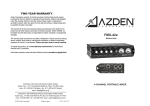Azden FMX-20 Owner`s manual