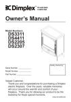 Dimplex DS3311 Owner`s manual