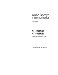 Allied Telesyn International Corp AT-4016F Installation manual