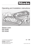 Operating and Installation instructions Steam oven DG 5030 DG 5040