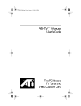 ATI Technologies ATI-TV WONDER VE User`s guide