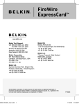 Belkin FireWire ExpressCard F5U505 User manual
