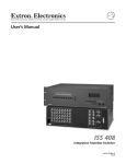 Extron electronics ISS 408 Operating instructions