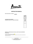 Avanti WDE98PS Instruction manual