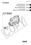 Canon ZR Instruction manual