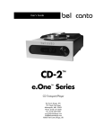 Bel Canto Design CD-2 User`s guide
