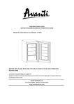 Avanti VF306 Instruction manual