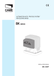 CAME BK 1200 Installation manual