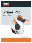 Vax Grime Pro User guide