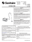 Sanitaire SP6900 Specifications