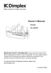 Dimplex DLGM29 Owner`s manual