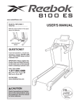 Reebok 8100 Es Treadmill User`s manual