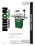 Rikon Power Tools 20-110 Owner`s manual