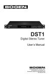 Bogen DST1 User`s manual