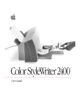 Apple COLOR STYLEWRITER 2400 User`s guide