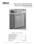 Use and Care Manual Built-In Dishwasher