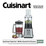 Cuisinart CBT500 - SmartPower Premier 600 Watt Blender Specifications