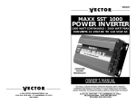 Vector MAXX SST VEC049C Owner`s manual