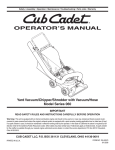 Cub Cadet Series 060 Operator`s manual