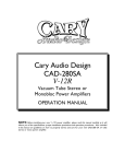 Cary Audio Design CAD 200 Specifications