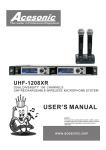 Acesonic UHF-1208XR User`s manual