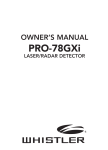 Whistler PRO-78GXi Owner`s manual