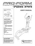 ProForm CROSSTRAINER User`s manual