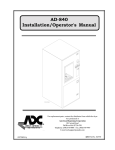 American Dryer Corp. AD-840 Operator`s manual