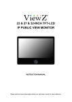 ViewZ TFT-LCD IP PUBLIC VIEW MONITOR Instruction manual