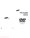 Samsung DVD-P239 User`s manual