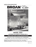 Broan E661 Installation manual