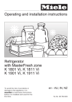 Miele K 1901 Vi Operating instructions