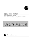 Sierra Video 1212 User`s manual