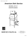 American Dish Service AD25 Service manual