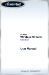 ActionTec 54 Mbps Wireless PC Card User manual
