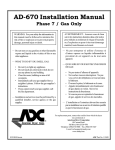 American Dryer Corp. AD-670 Installation manual